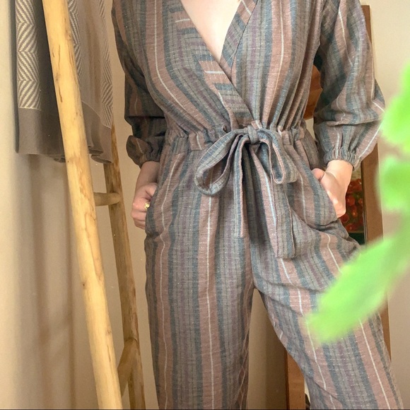 Free People Striped Linen Jumpsuit - Picture 4 of 4